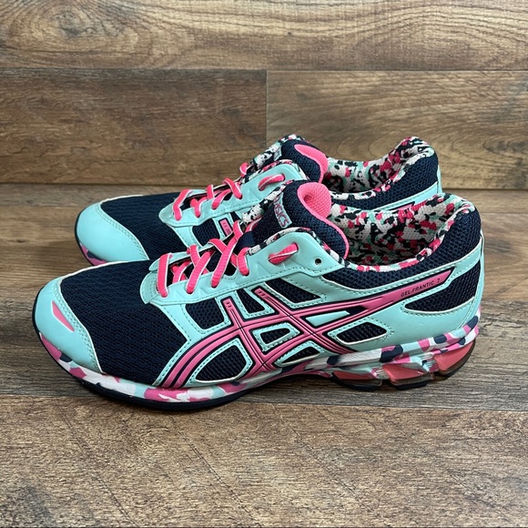 Asics Gel Fantic 7 Running Shoe Multicolor Blue Camo T3A6Q - Picture 1 of 11